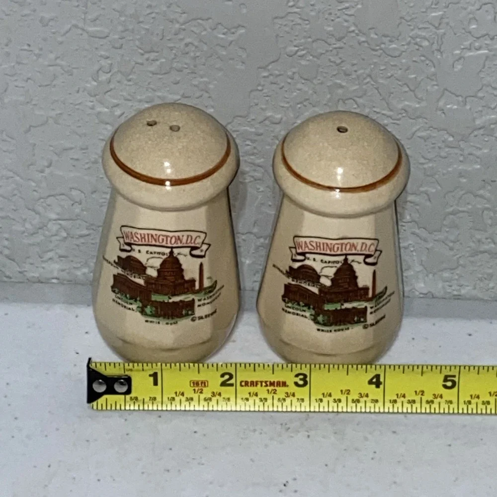 VTG Silberne Salt And Pepper Shakers Set Washington DC Monument White House